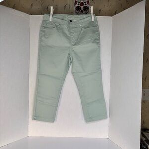 Diane Gilman- Dg2- Mint Green Stretch Crop Length Jeans Size Petite Small